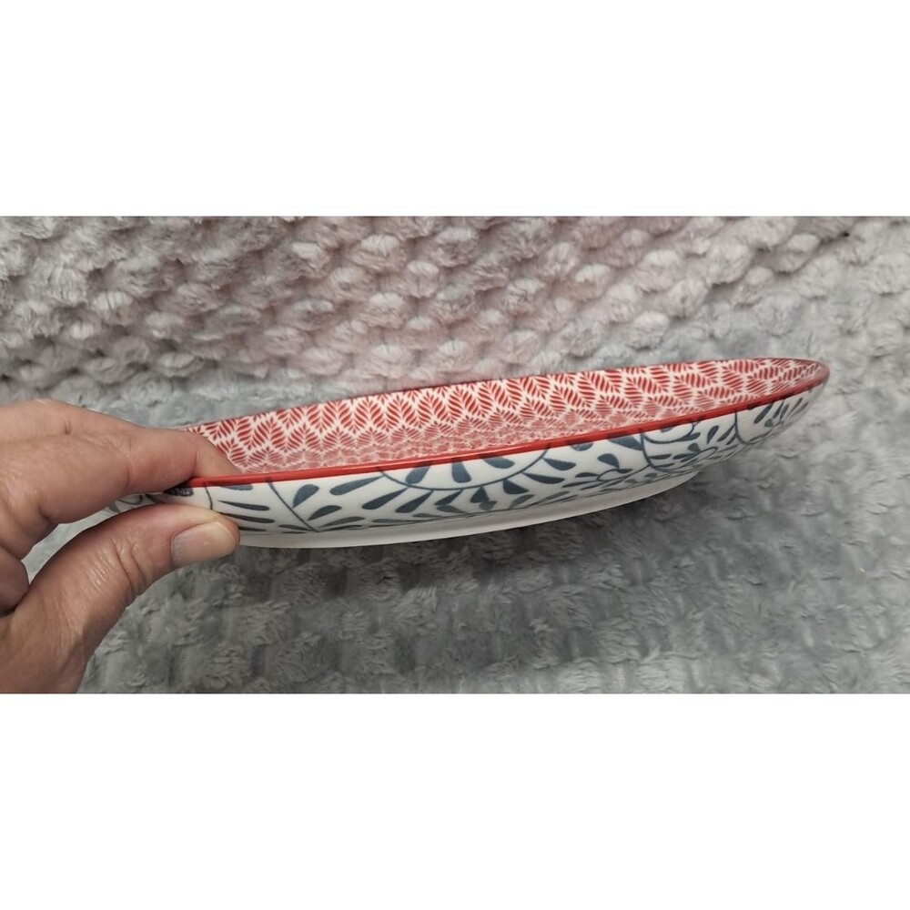Set 4 Selamica Porcelain Dinner Plates Large 10.5" Dinnerware Ceramic Geometric - Picture 11 of 16